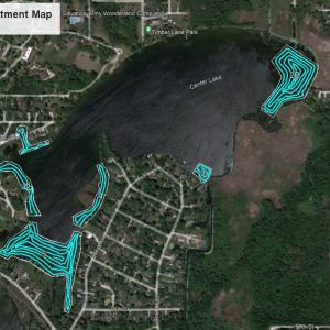 2022 Center Lake Herbicide Treatment Map