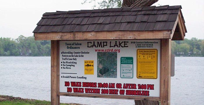 Camp Lake Informational Sign